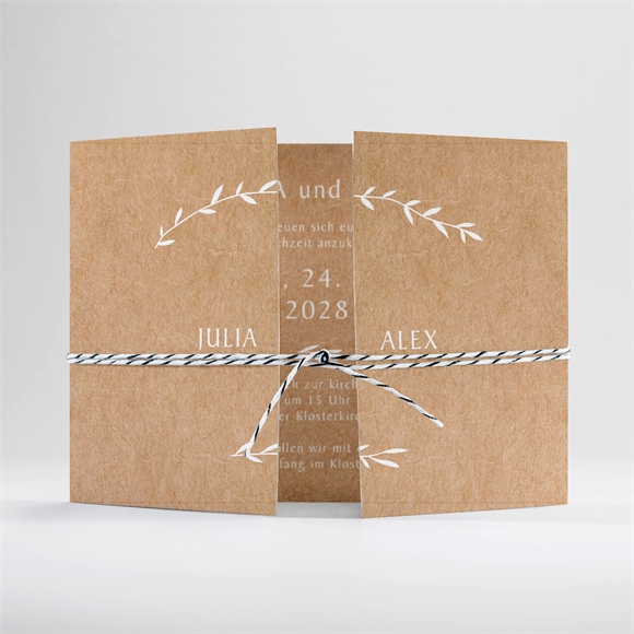 Hochzeitseinladung Boheme schick - Doppelklapp ref.N70185