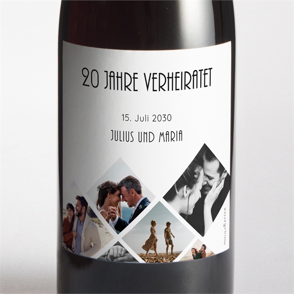 Flaschenetikett Hochzeitsjubiläum Love-Stories ref.N3002142