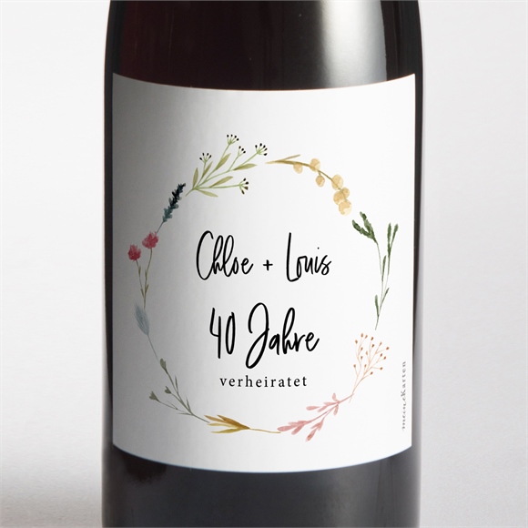 Flaschenetikett Hochzeitsjubiläum Origamiliebe ref.N3002120