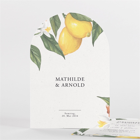 Hochzeitseinladung Zitronenflair - halbrund ref.N27142