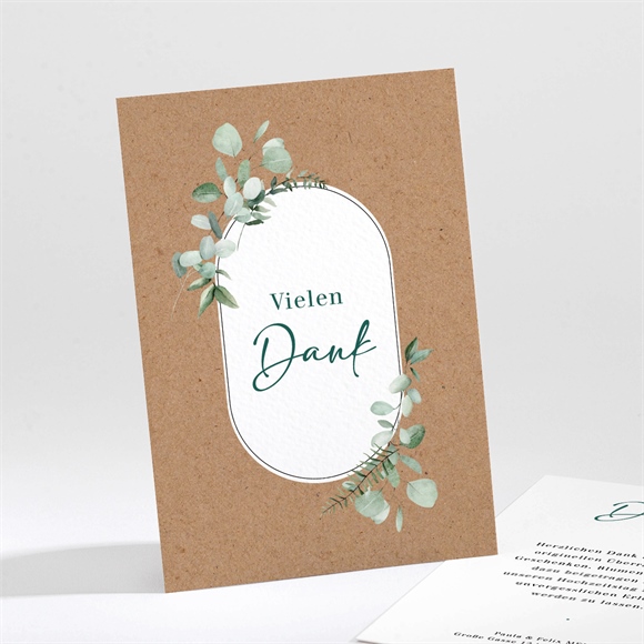 Dankeskarte Hochzeit Blumenverziert ref.N211727