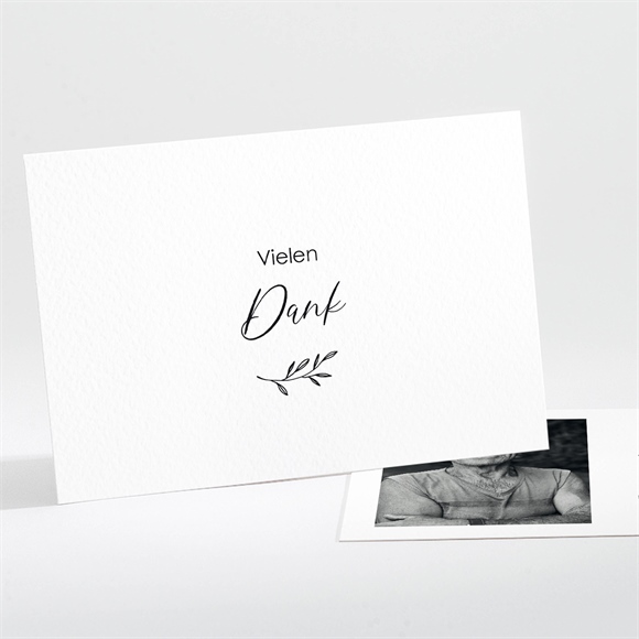 Trauerdanksagung Schwarz und weiß - Querformat ref.N111366