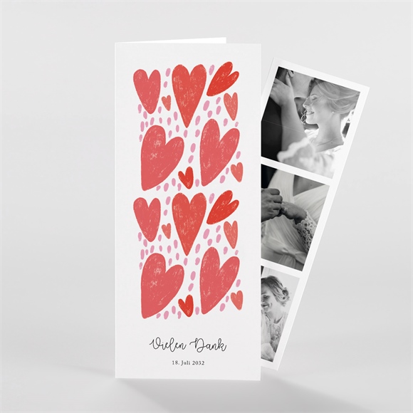 Dankeskarte Hochzeit Herzen ref.N981308