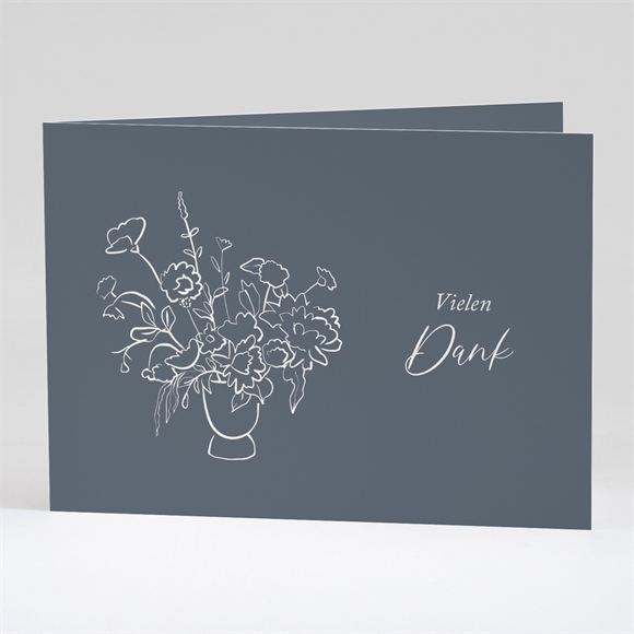 Trauerdanksagung Filigraner Blumenstrauß-Klapp ref.N42176