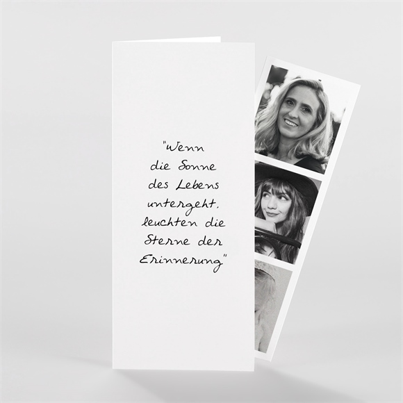 Trauerdanksagung erinnerungsstück -fotostreifen