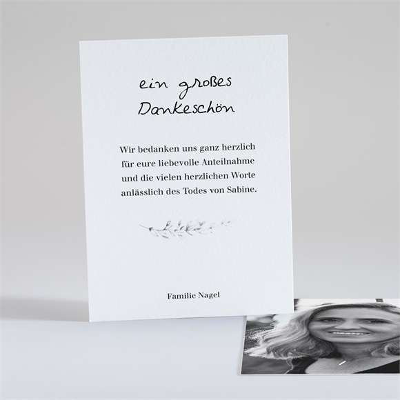 Trauerdanksagung Erinnerungsstück - Hochkant ref.N28158