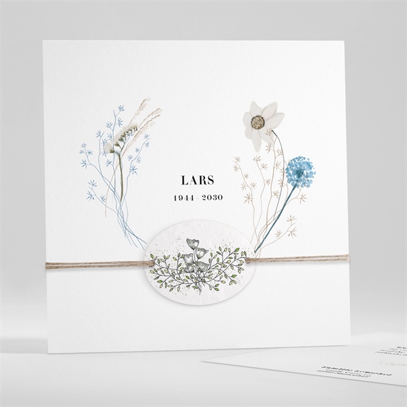 Trauerdanksagung Blumenornament - Saatpapier ref.N351425