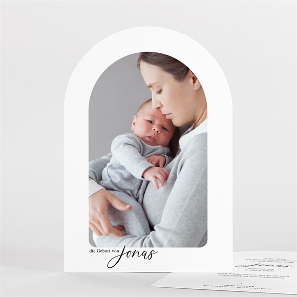 Geburtskarte Moderne Zärtlichkeit-halbrund ref.N27184