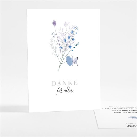 Trauerdanksagung Gegenwart & Erinnerung-Silber ref.N28140