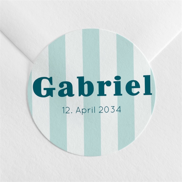 Sticker Geburt Blau gestreift ref.N3602501