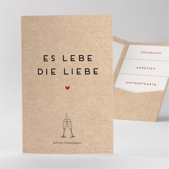 Hochzeitseinladung Es lebe die Liebe - Allinone ref.N84193