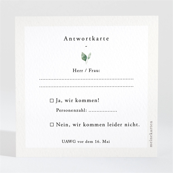 Antwortkarte Hochzeit Smaragdgrün ref.N3002015