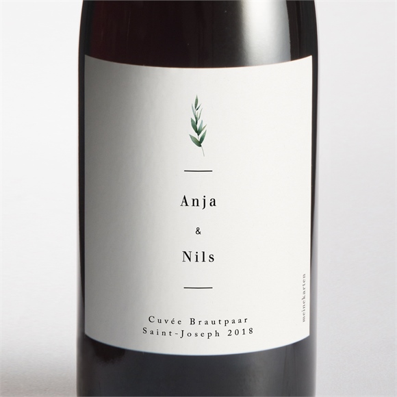 Flaschenetikett Hochzeit Smaragdgrün ref.N3002039