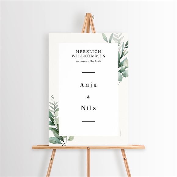 Willkommensschild Hochzeit Smaragdgrün ref.N260218